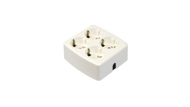 Vb 61295 Table Socket 4-Fold + RA Ouni Kord kräischen wäiss