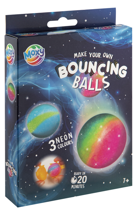Moxy stuiterballen maken 3 neon kleuren