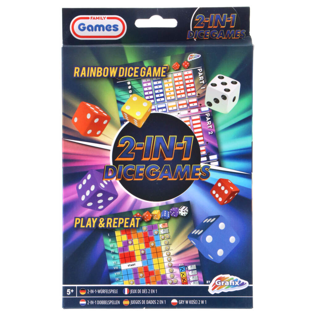 Grafix Dice Games 2in1 (dadi arcobaleno e ripeti)