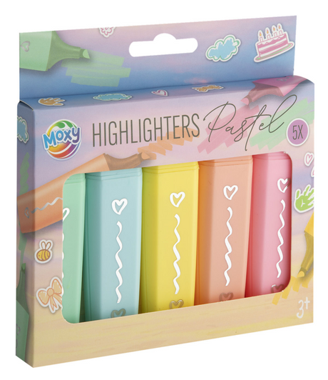 Moxy markeerstiften pastel 5 stuks