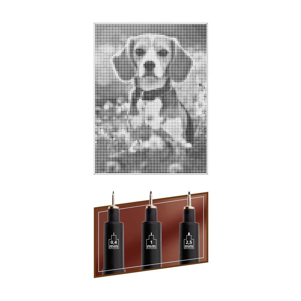 Craft id stippenkunst op doek hond - 40 x 30 cm - incl. fineliners