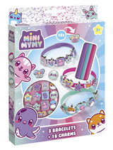 Totum mini mymy kawaii schuifarmbandjes maken - 3 stuks - met 18 dierenbedels - speelgoed kinderen - knutselen - voor meisjes - ook voor kleuters - vanaf 3 jaar