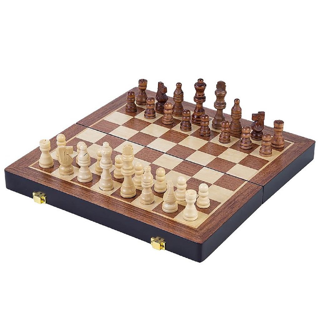 Basic wooden folding chess game 38.5x38.5x5.8 cm