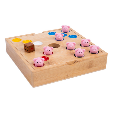 Pig hole met siliconen varkentjes - bamboe