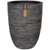 Capi Capi Flowerpot Nature Rib Elegant Low 36x47 CM Anthracite Kofz782