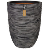 Capi bloempot nature rib elegant laag 36x47 cm antraciet kofz782