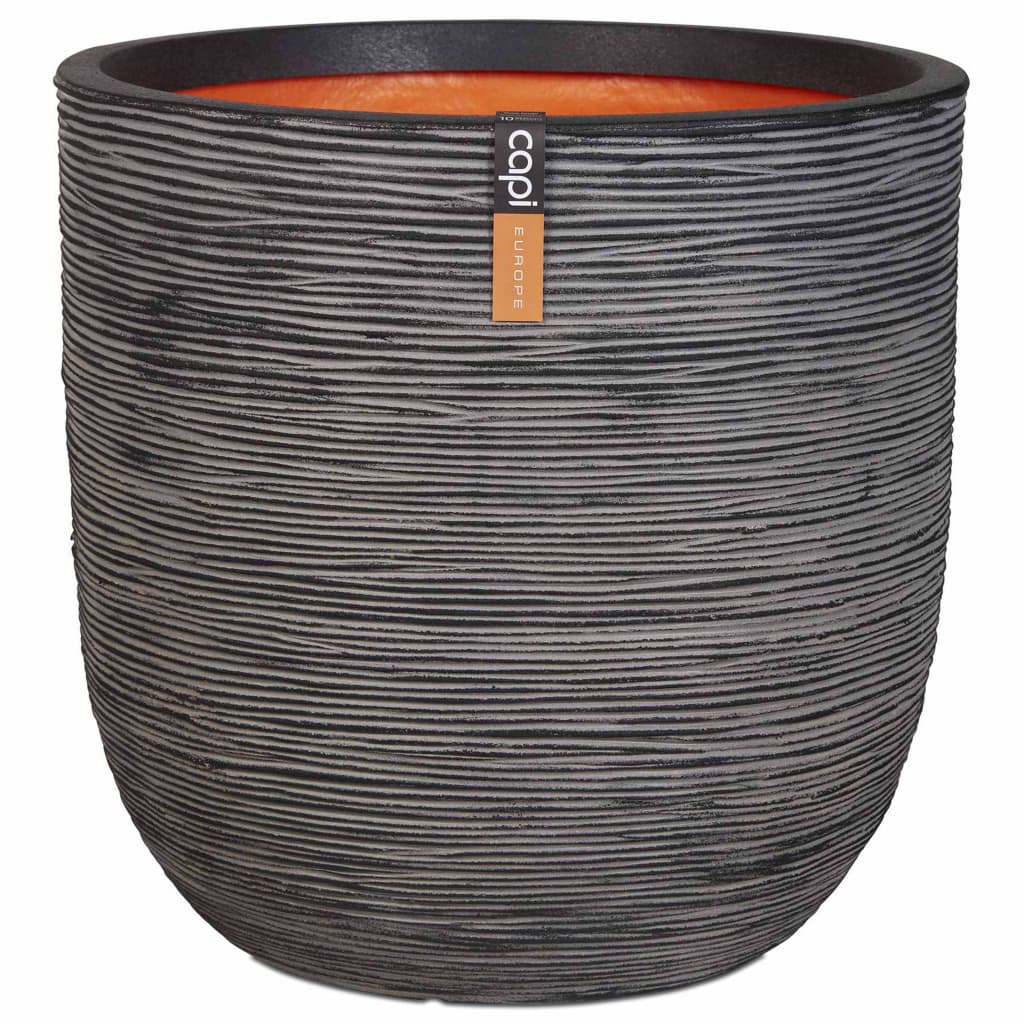 Capi Capi Flowerpot Nature Rib 54x52 CM Anthracite KOFZ935