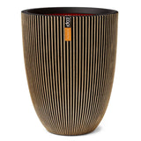 Capi Capi Flowerpot Groove Elegant 34x46 cm Black and Gold colored