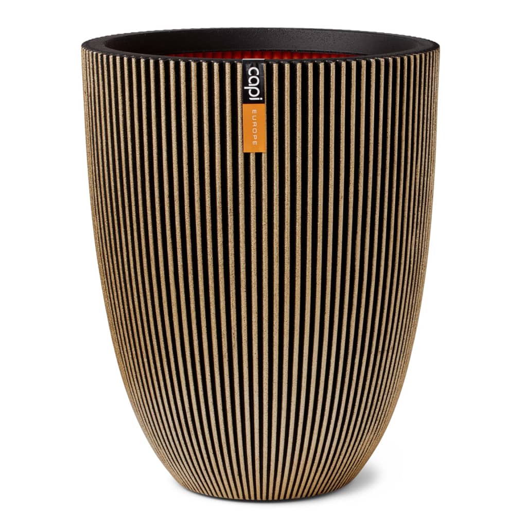 Capi Capi Flowerpot Groove Elegant 46x58 cm Black and Gold colored