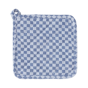 Linen and more lm pannenlap 20x20cm - blauwe ruit