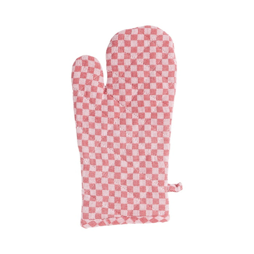 Linen and more lm keukenhandschoen 18x33cm - rode ruit