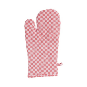 Linen and more lm keukenhandschoen 18x33cm - rode ruit