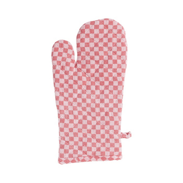 Linen and more lm keukenhandschoen 18x33cm - rode ruit