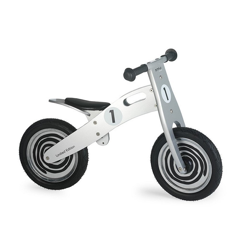 Wooden balance bike Simply - Silver