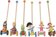 Houten loopstokken 6 assortie. 3+