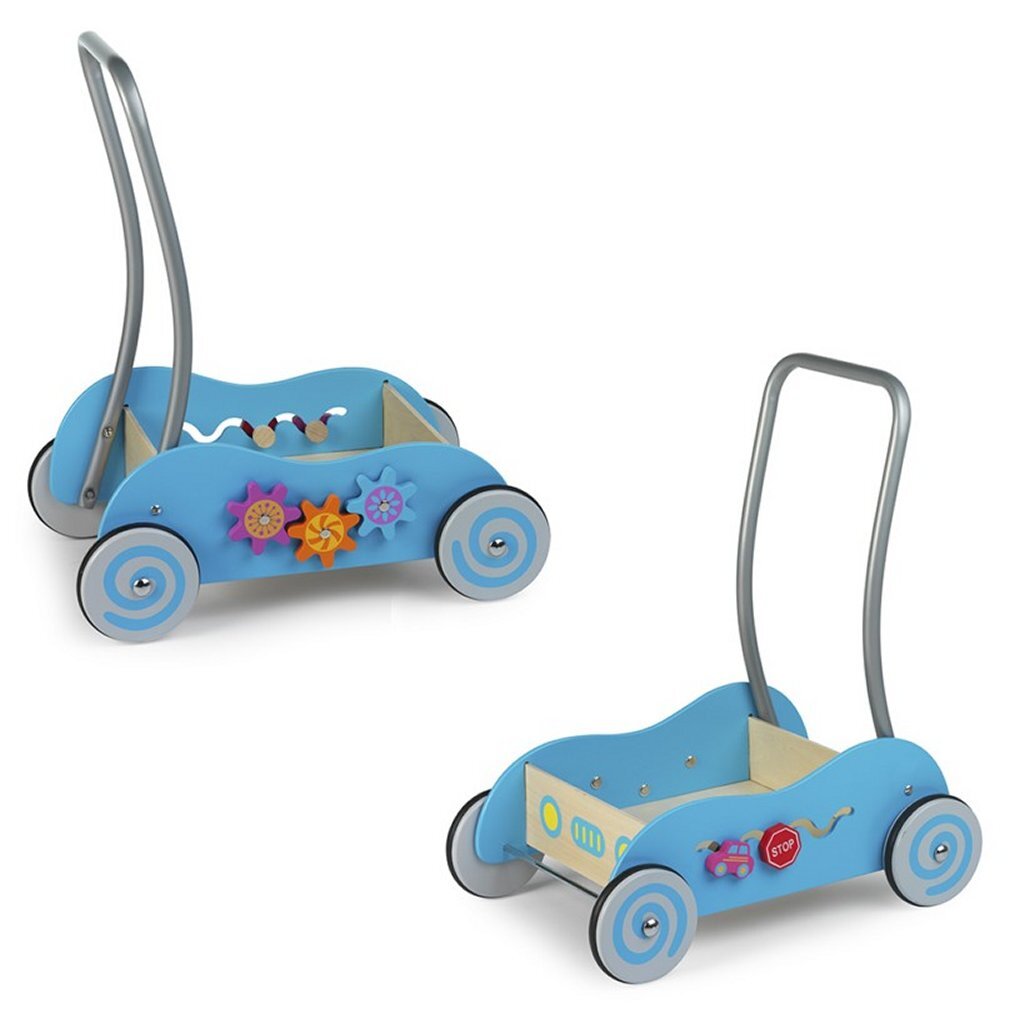 Simply for kids simply for houten duwwagen blauw