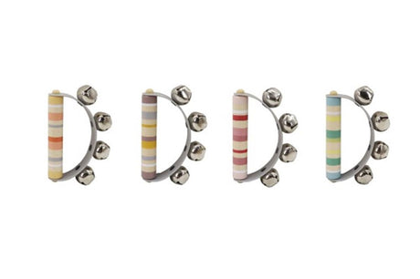 Handbellen strepen 4 assortie. 3+ | 12 stuks