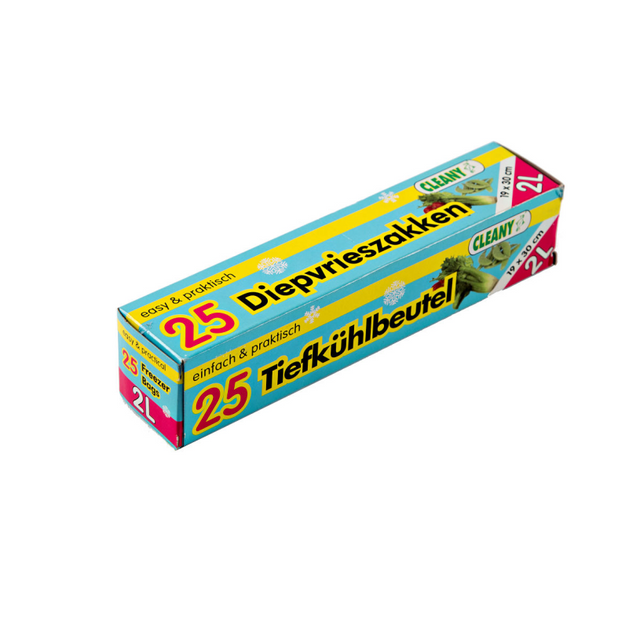 Cleany diepvrieszak 2 liter - 25 stuks