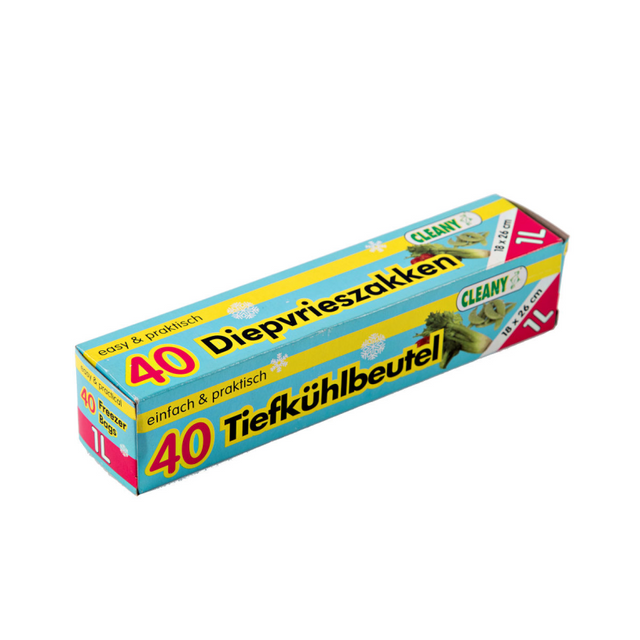 Cleany diepvrieszak 1 liter - 40 stuks