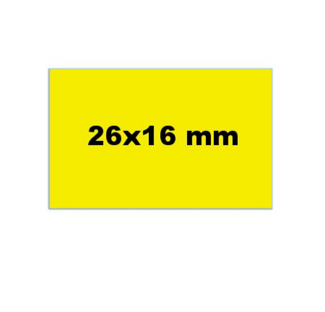 Etiket 26x16 fluor geel rechthoekig permanent 6 rol a 1000s
