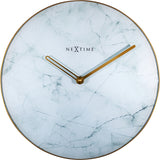 Nextime nextime ne-8189wi wandklok marble ø 40 cm wit