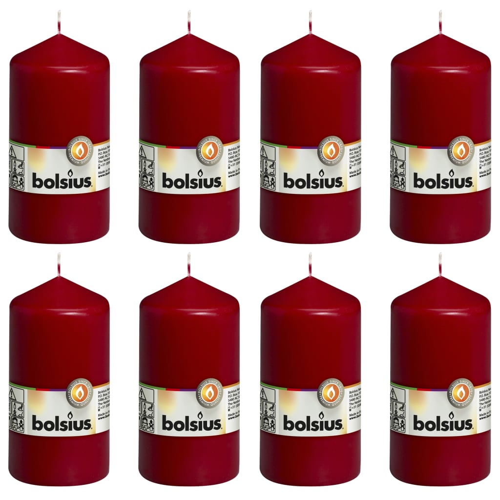 Bolsius Bolsius Stollen candles 8 pcs 130x68 mm wine red