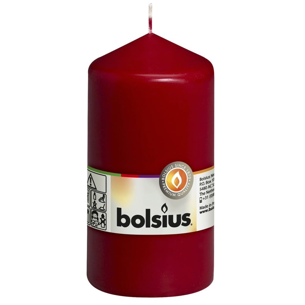 Bolsius Bolsius Stollen candles 8 pcs 130x68 mm wine red