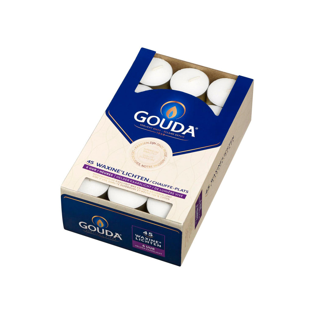 Gouda gouda theelichten 45 stuks wit