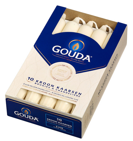 Gouda kroonkaars 200 24 doos 10 ivoor