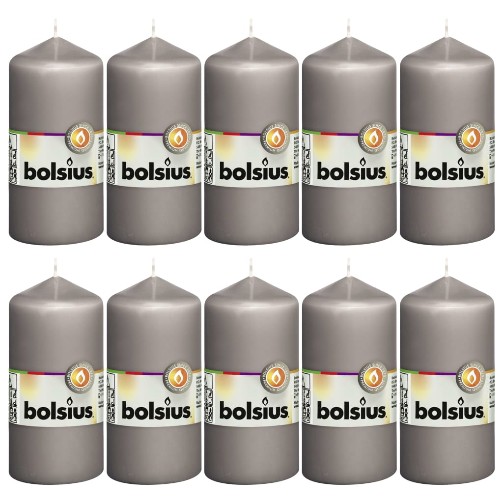 Bolsius Bolsius Stollen candles 10 pcs 120x58 mm warm gray