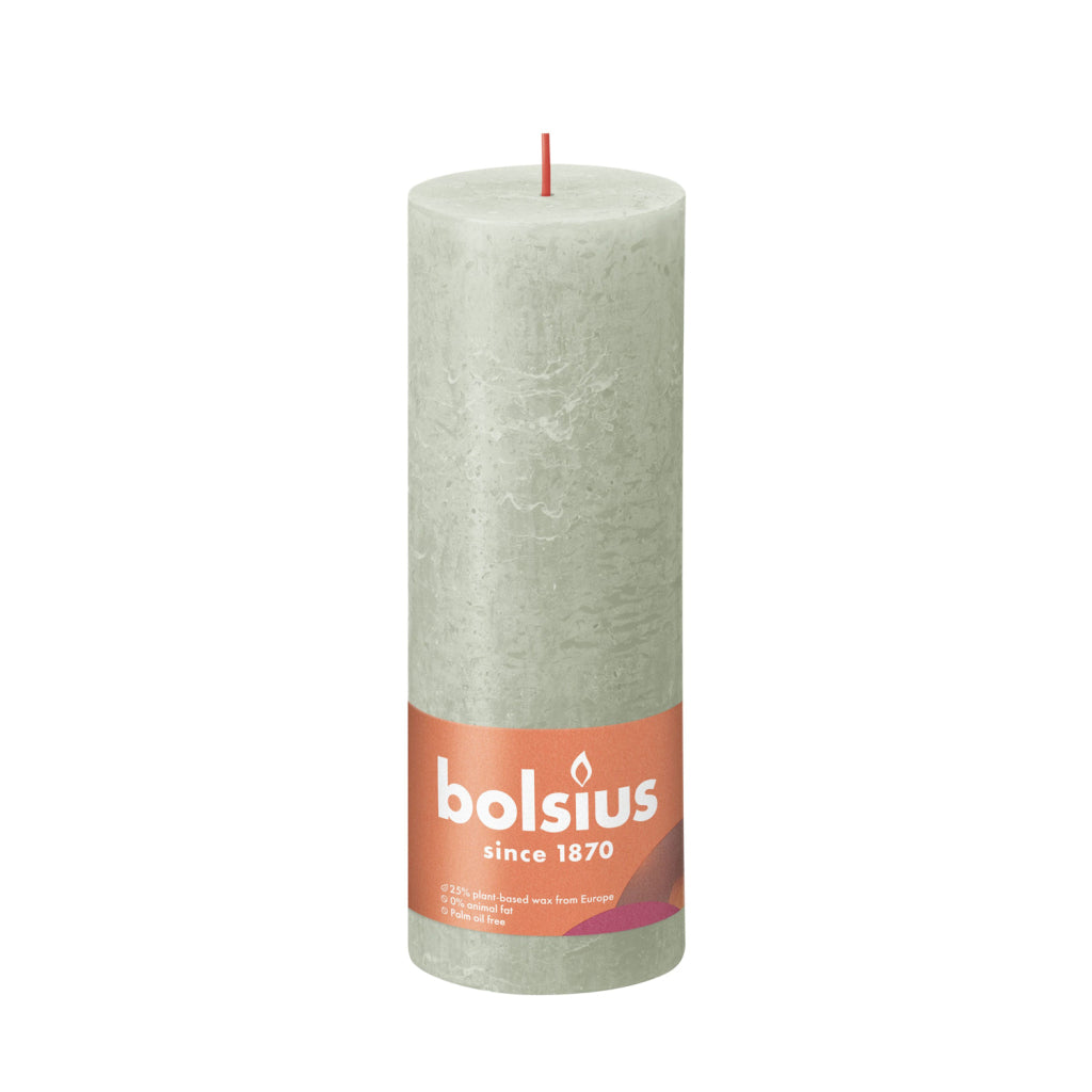 Bolsius Rustic Stub Candle Light Green 19x6,8 cm