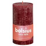 Bolsius Bolsius Stollen Shine 4 St. Rustic 130x68 mm Velvet Red