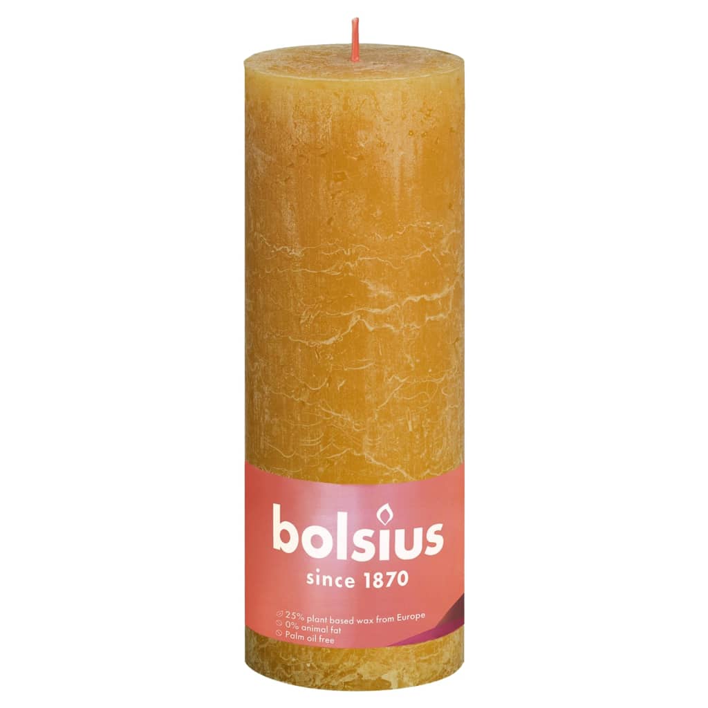 Bolsius Bolsius Stollen Shine 4 St Rustiek 190x68 mm Miele Giallo