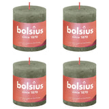 Bolsius Bolsius Stollen SHINE 4 ST Rustic 80x68 mm fresh olive colored