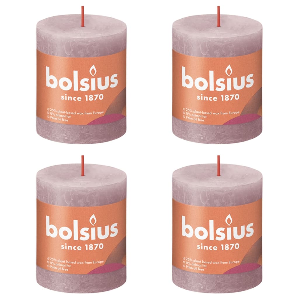 Bolsius Bolsius Stollen Shine 4 St Rustic 80x68 mm Ash Rose