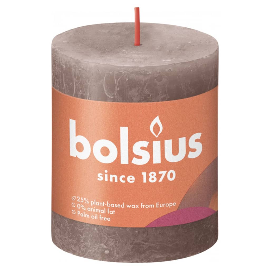 Bolsius Bolsius Stollen Shine 4 St Rustic 80x68 mm Rustic Taupe