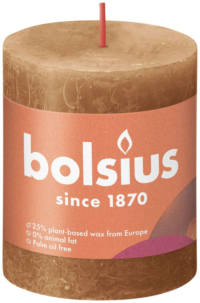 Bolsius rustiek stompkaars 80 68 - spice brown