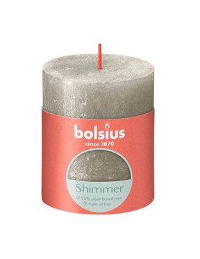 Bolsius rustiek stompkaars shimmer 80 68 - champagne