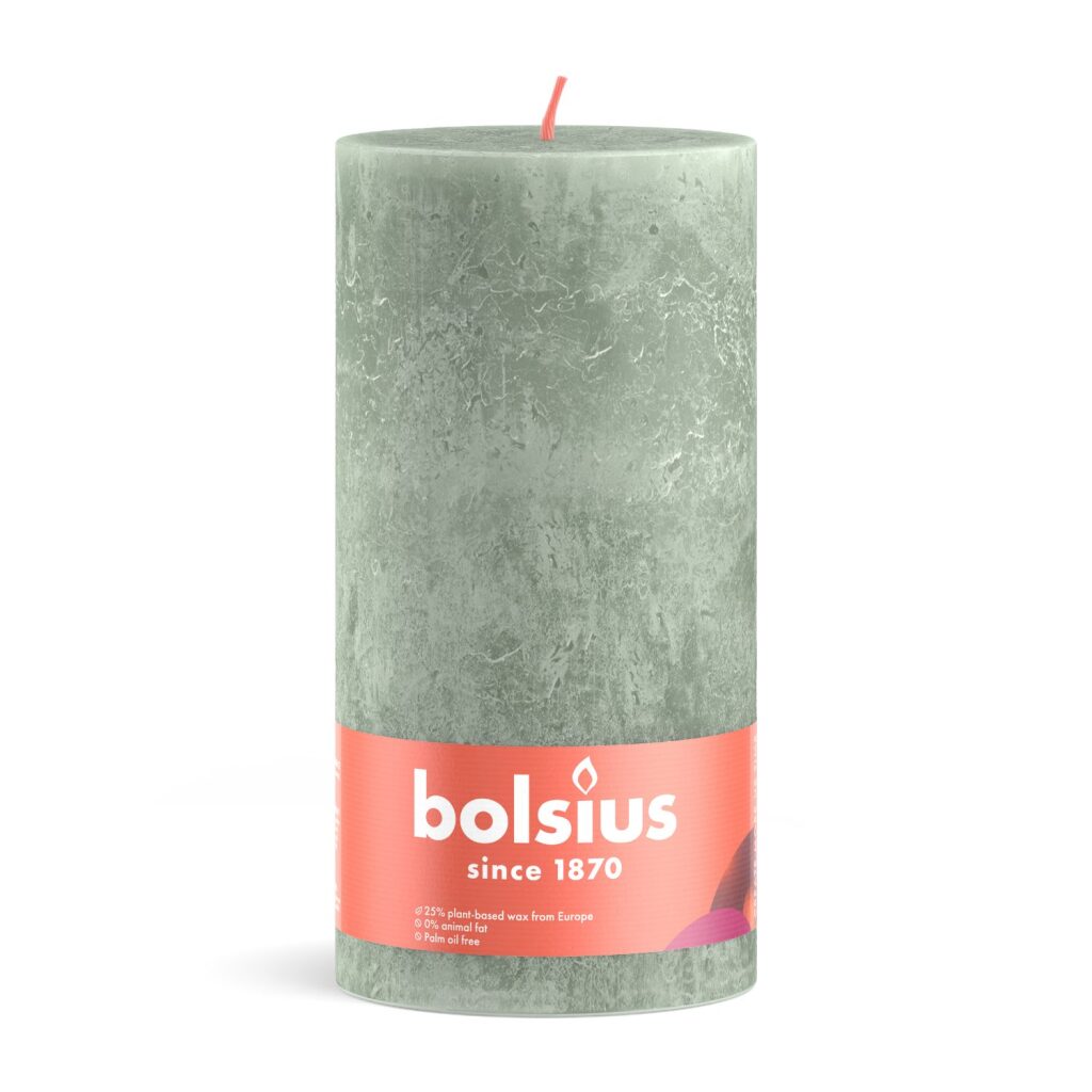 Bolsius Rustic Stub Vela 19x6.8 cm Jade Green