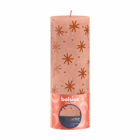 Bolsius stompkaars creamy caramel + print 19x6.8 cm