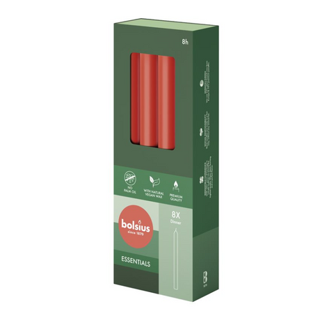 Bolsius dinerkaars 230 20 8 stuks - rood