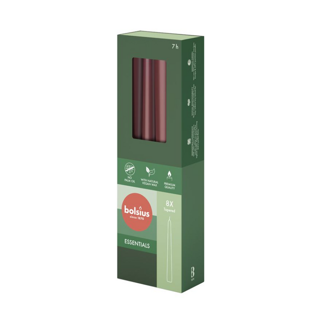 Bolsius gotische kaars 245 24 8 stuks - velvet rood
