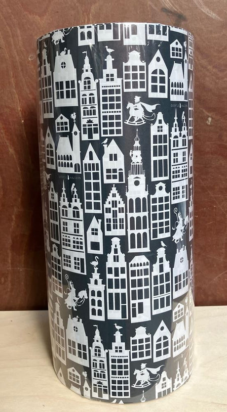 Rol kadopapier sint zwart. 30 cm. 200 me