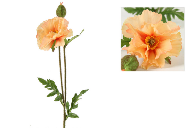 Countryfield kunstbloem papaver vere creme 64cm