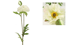 Countryfield kunstbloem papaver vere wit 64cm
