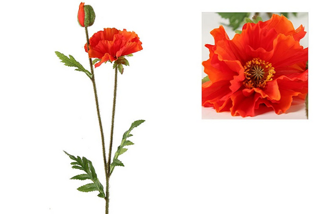Countryfield kunstbloem papaver vere oranje 64cm