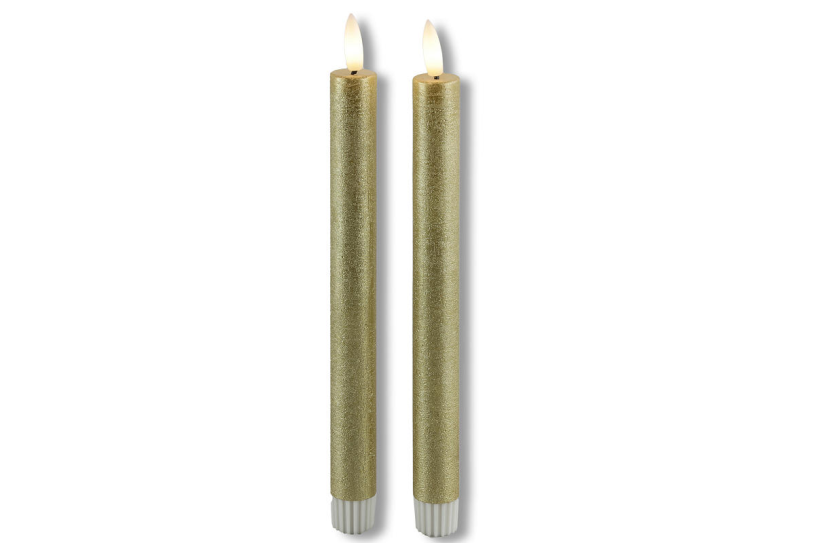 Countryfield led dinerkaars rustiek l 24cm 2 stuks - goud