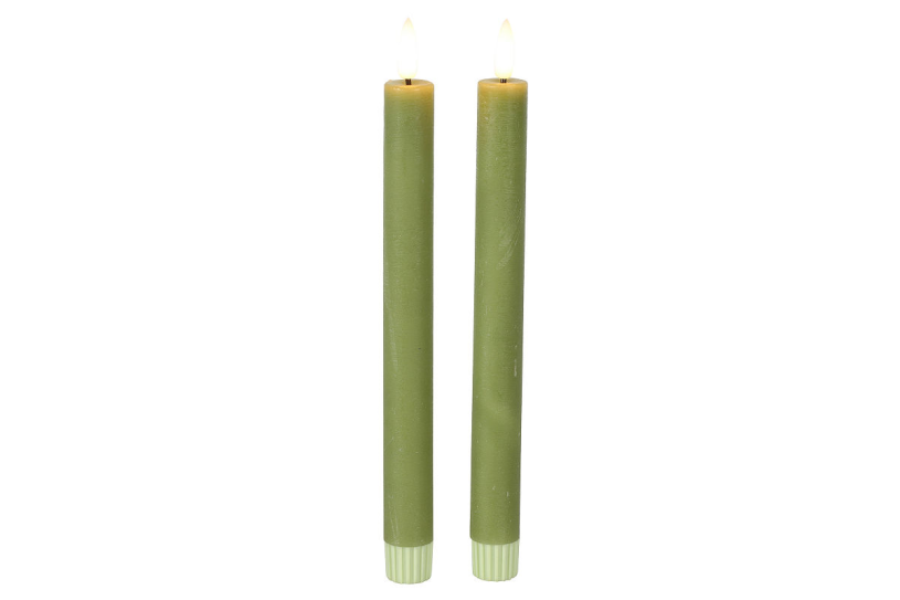 Countryfield led dinerkaars rustiek l 24cm 2 stuks - licht g