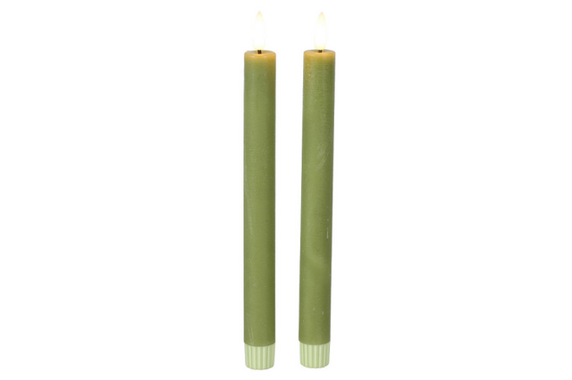 Countryfield led dinerkaars rustiek l 24cm 2 stuks - licht g