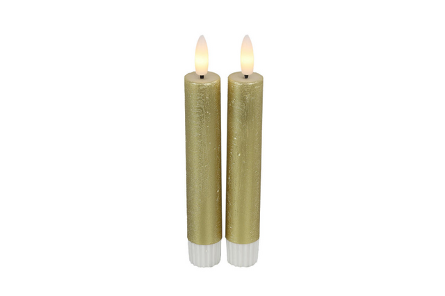 Countryfield led dinerkaars s 15cm 2 stuks - goud